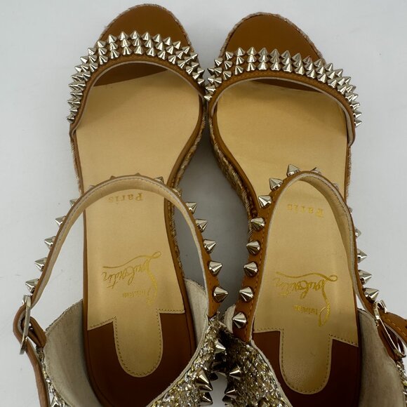 Louboutin Madmonica Spike Wedge Sandal - Size 39 - Picture 8 of 9